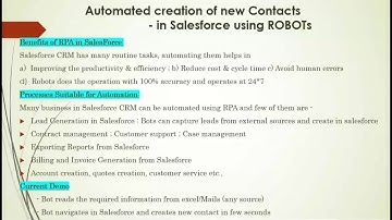 Salesforce Automation using Robotic Process Automation (RPA) | New Contacts creation using Bots