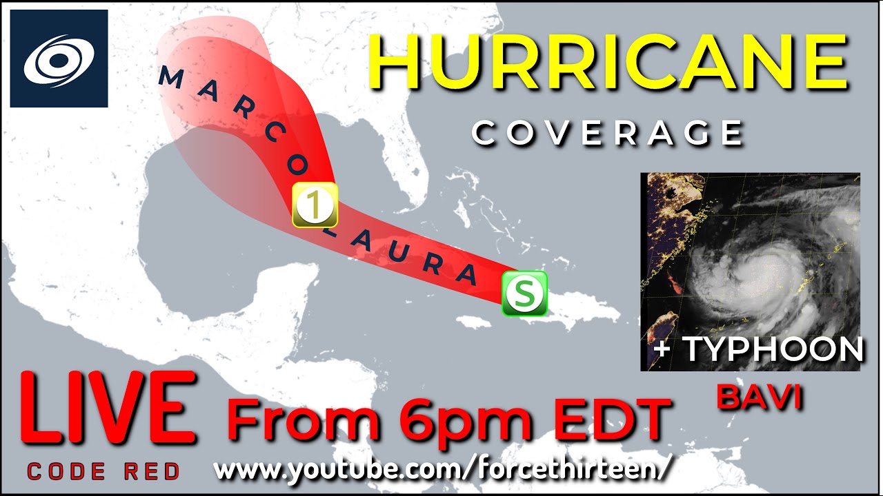 Hurricane Marco and Tropical Storm Laura a Dual Threat - Live Coverage