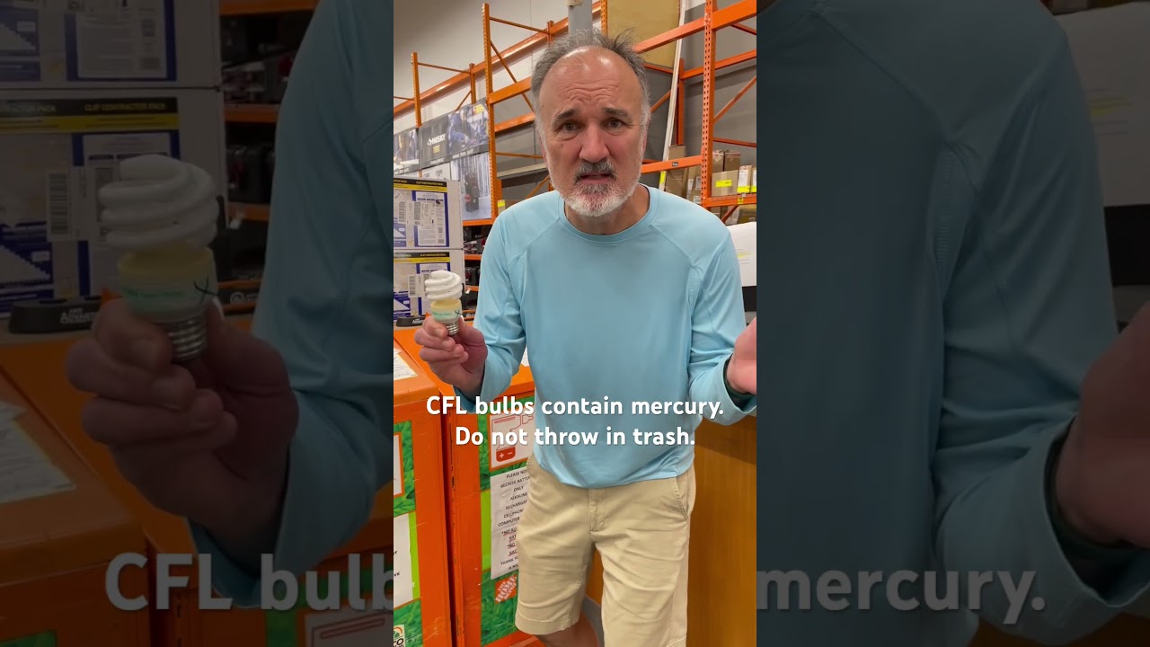 Don’t throw compact fluorescent bulbs (CFLs) in trash.