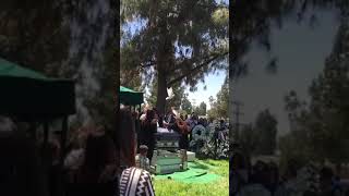 Slow Motion - Releasing White Doves at Funeral in Memorial Park Cemetery