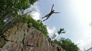 Massive 70 Ft. Front Flip off the RT @CliffLifeProductions