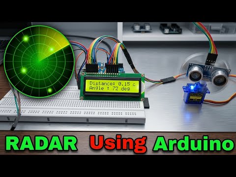 RADAR Using Arduino|| LCD Display 16*2 || Ultrasonic Sensor || Part-2