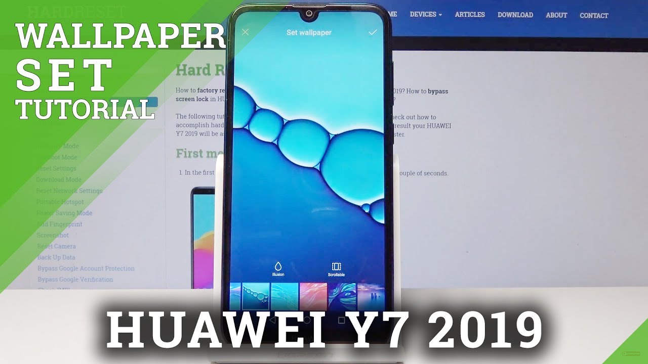 How To Update Wallpaper In Huawei Y7 19 Change Lock Screen Youtube