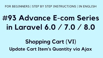 #93 Make E-commerce in Laravel 8 | Shopping Cart (VI) | Update Cart Item