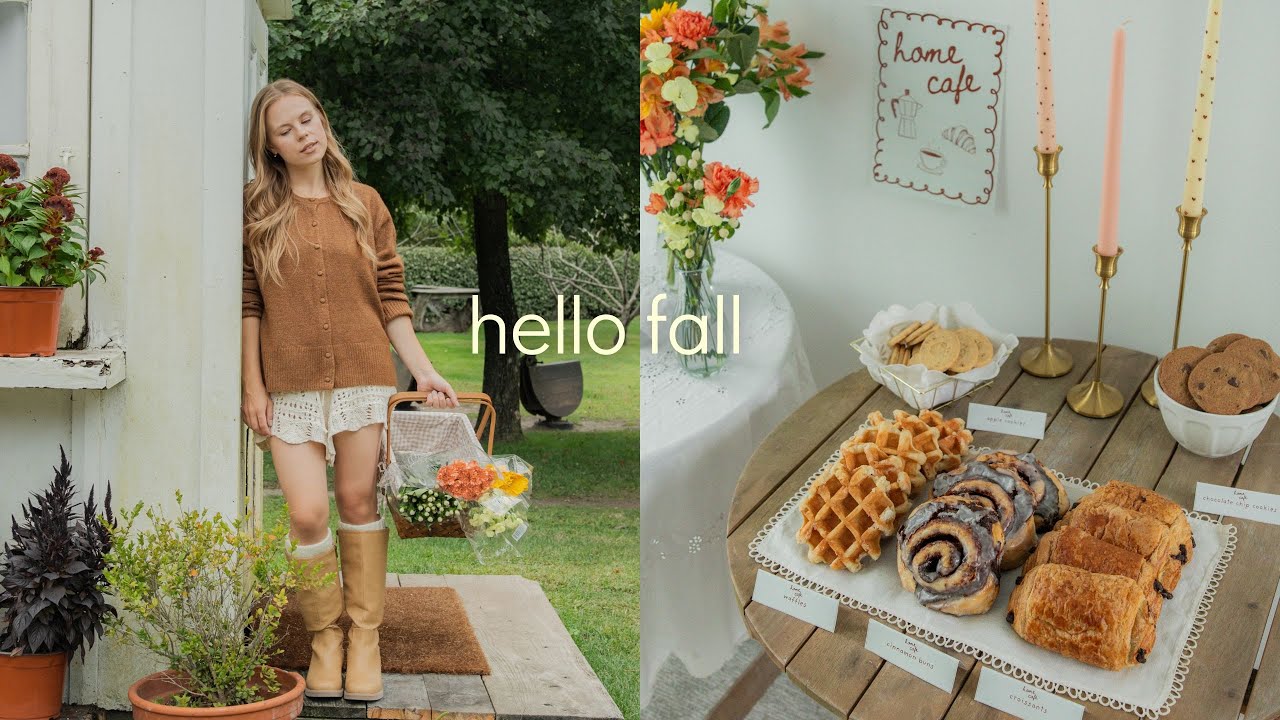 turning my home into a cozy café 🍂 | farmers market, small town fall vibes