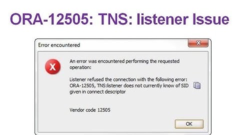 ORA-12505: TNS:listener does not currently know of SID given in connect descriptor