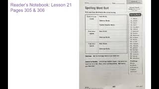 Reader’s Notebook: Lesson 21 Pages 305 & 306