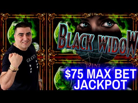 High Limit Black Widow Slot Machine HANDPAY JACKPOT - $75 Max Bet | SE-8 | EP-19