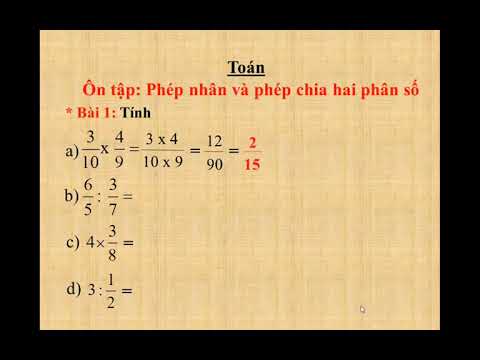 Video Toán 5 Tuần 2 Ôn tập phép nhân và phép chia hai phân số - youtube