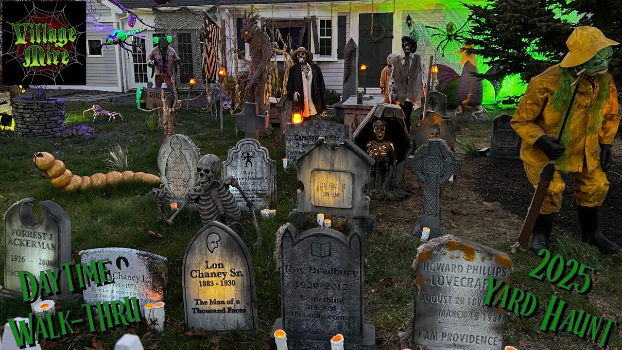 Daytime Walk-Thru | The Village Mire Yard Haunt 2025 #yardhaunt #homehaunt #halloween2025