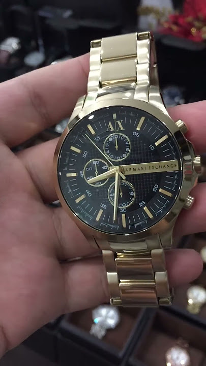 Men's Gold Armani Exchange Chronograph Watch AX2137 - YouTube