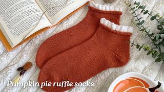 Easy Pumpkin Pie Ruffle Socks 🧡 Beginner-Friendly Sock Knitting Tutorial | Socktober 2026