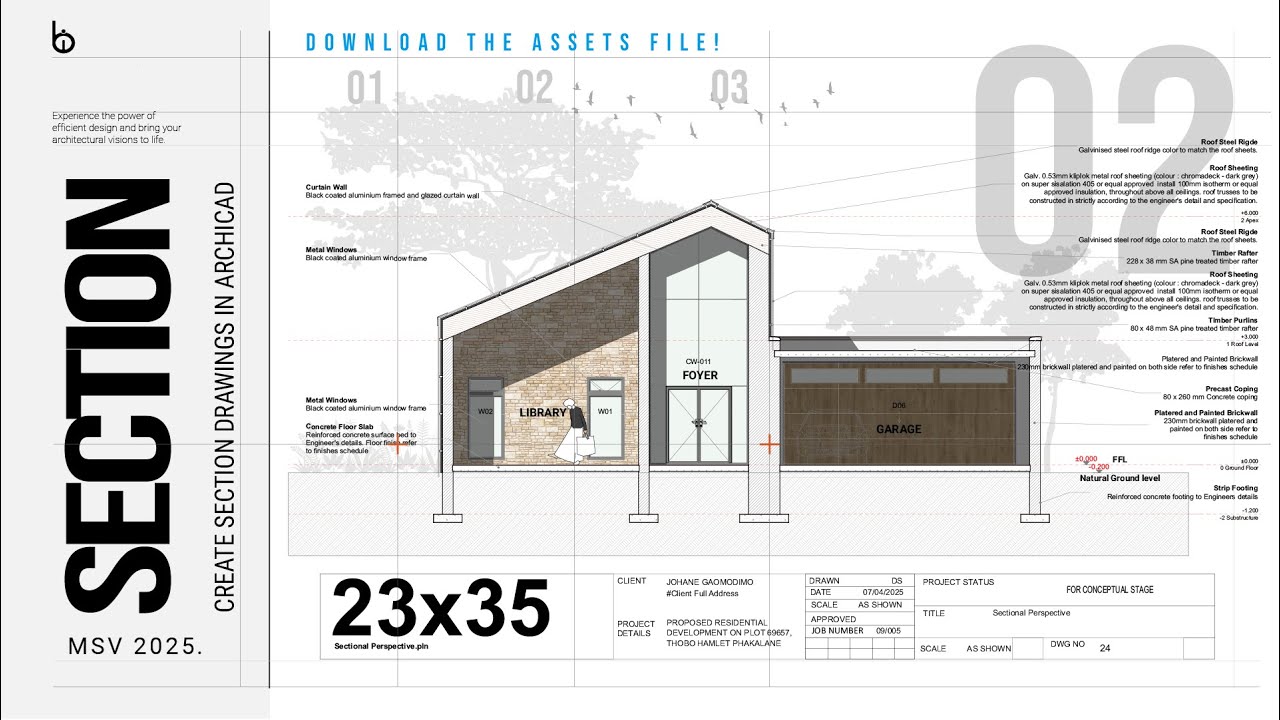 Section & 3D House Detailing in ArchiCAD ? From Scratch