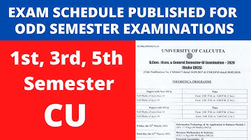 Complete Exam Schedule for Odd Semester Exams | 1st, 3rd and 5th Semester | Calcutta University