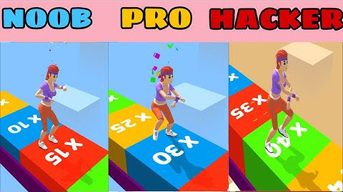NOOB vs PRO vs HACKER in Skater Stacker - All Levels Gameplay, New Fun Games (Android, iOS)