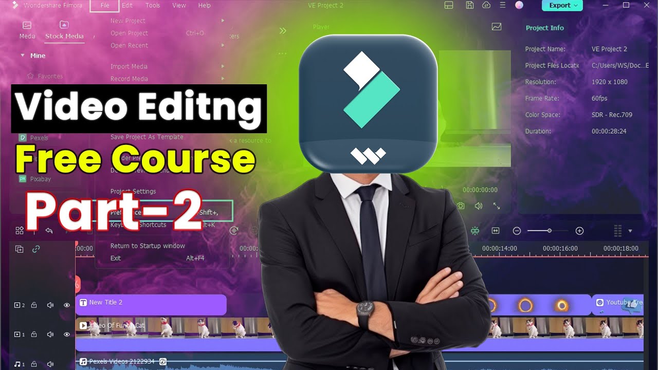 Free Video Editing Course Part-2 | Filmora 14 Chroma Key/Green Screen Editing