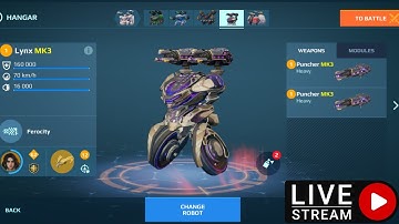WAR ROBOTS LIVE STREAM MK3 PUNCHER LYNX HOW POWERFUL IS IT? #WARROBOTS #WRwinStEvora