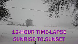 12 HOUR BLIZZARD SUNRISE TO SUNSET Time Lapse in 3 MINUTES -Thursday 02-16-23