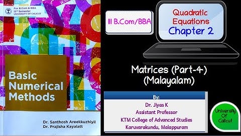 III Semester B.Com/BBA/Basic Numerical Methods- Chapter 2/Part 4/ Matrices /Multiplication by Scalar