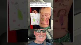 Man Tattooed His Daughters Last Drawing Before She Passed Away. (grandpa)