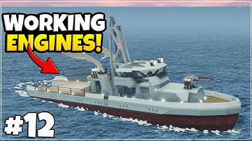 Working ENGINES Added To The WARSHIP! - Hardcore WAR Career Stormworks - EPISODE 12