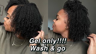**GEL ONLY** wash and go routine on |Natural Hair|