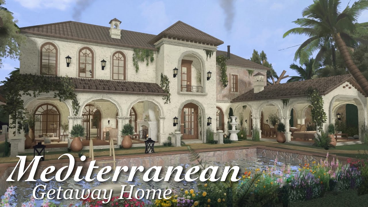Bloxburg: Mediterranean Getaway Home | Speedbuild | Roblox Bloxburg ...