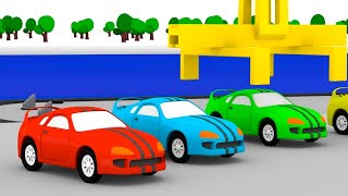 RAINBOW CARS - How many? - Cartoon Cars 2023 - Cartoons for Kids