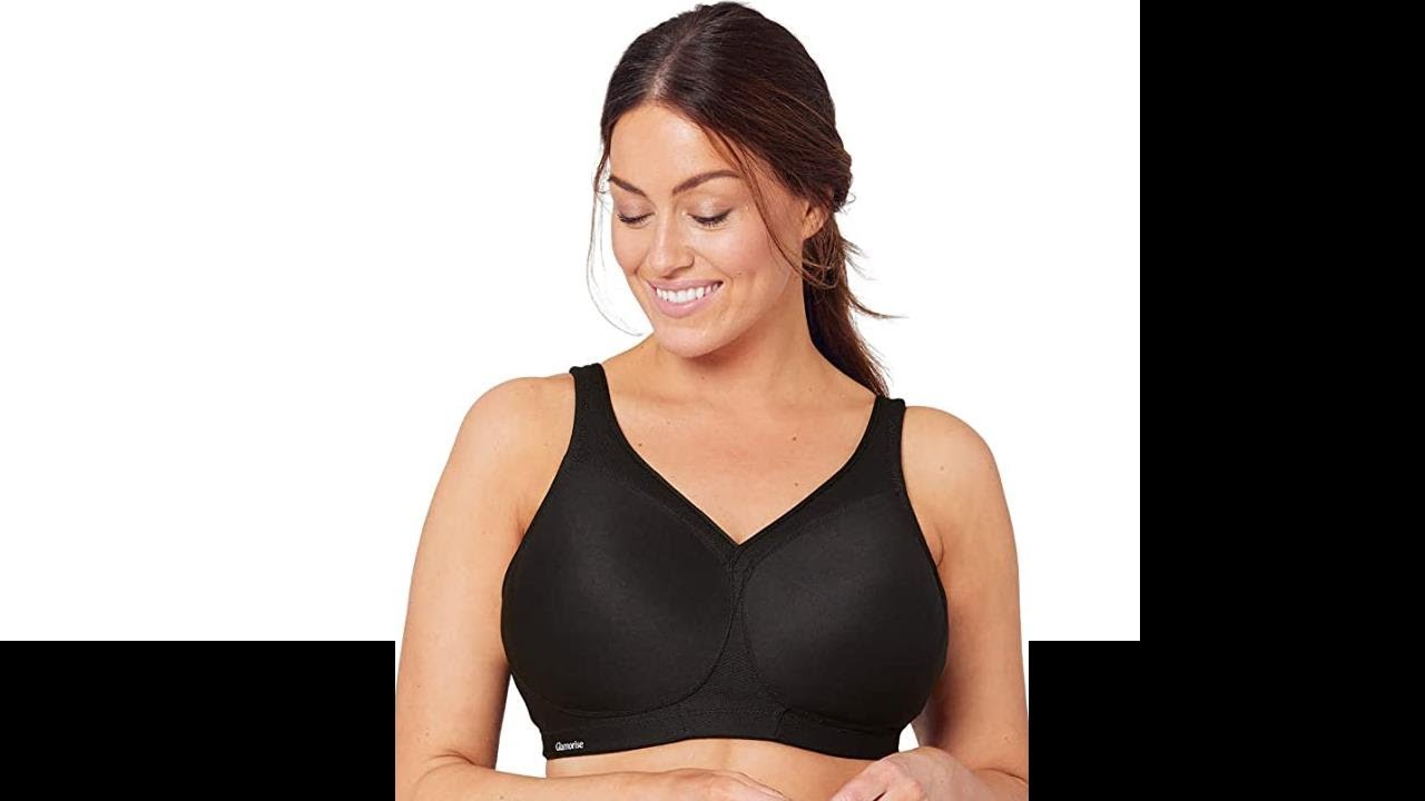 Glamorise Womens Full Figure Magiclift Plus Size Seamless Wirefree Back Close Sports Bra 1006