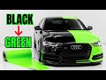 Black to Bright Green Wrap | Audi A6 Full Front Vinyl Guide
