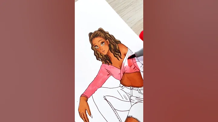 #3 OHUHU Alcohol Markers Girl Illustration. Full tutorial on the channel❤️ #ohuhumarkers