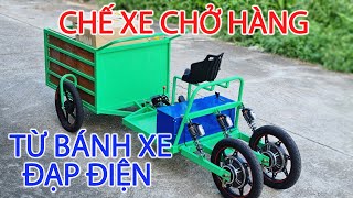 Chế Xe Chở Hàng 1000W 48V từ 2 bánh xe Đạp Điện