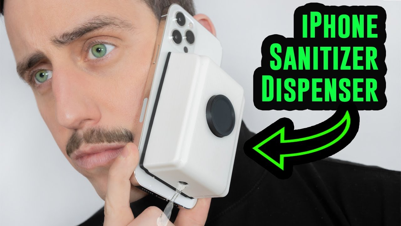 This is the MagSanitize Pro, the iPhone Hand Sanitizer Dispenser!