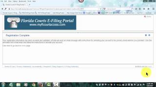 Florida Courts E-Filing Portal - Registration Complete