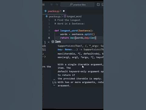 Find the Longest Word in a Sentence | #python #code #coding #pythoncode ...