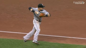 CWS@MIN: Beckham throws across body to get Dozier