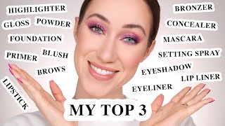 MY TOP 3 PRODUCTS in each makeup category!!!