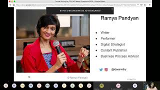 Third webinar on #WaterSmartSolutions by Ms Ramya Pandyan on Formal Writing