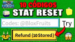 NOVO CÓDIGO + TODOS OS 10 CÓDIGOS DE RESET STATUS DO BLOX FRUITS 