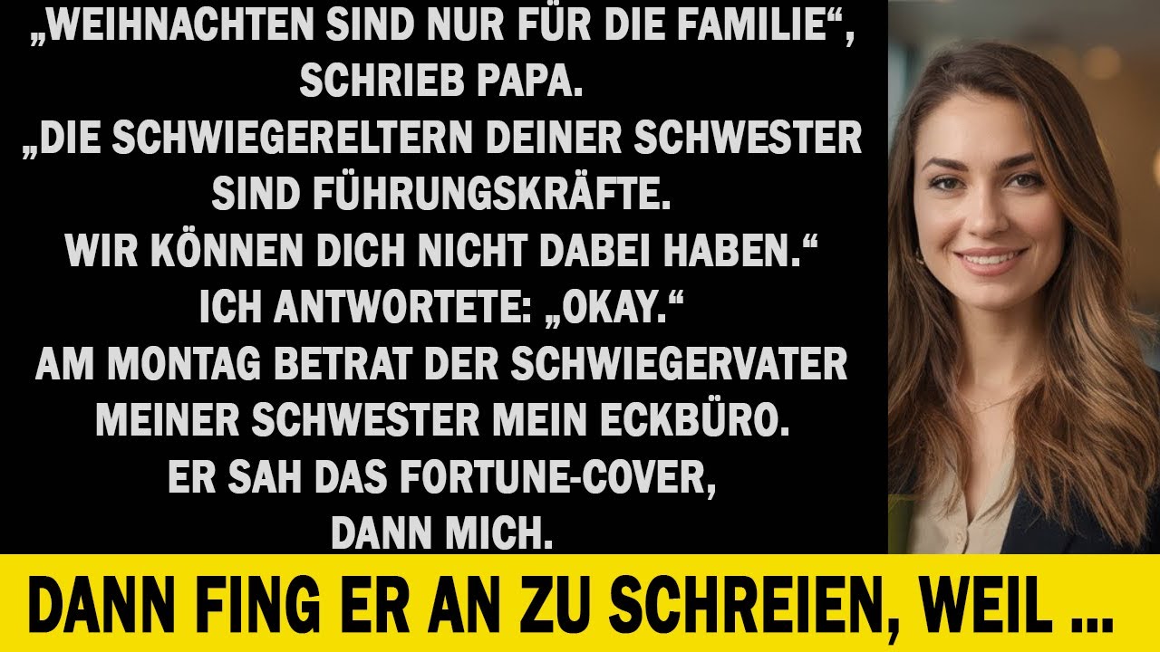 papa schrieb: „komm nicht zu weihnachten“ – bis die elite-schwieg­ereltern auftauchten…