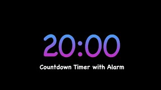 20 Minute Countdown Timer With No Sound (Alarm at the End) | Great Use as a Silent Meditation Timer