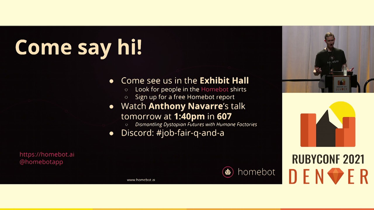 RubyConf 2021 - Job Fair Part 2: Homebot, Vimeo, and Grailed