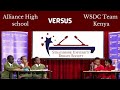 Alliance high v wsdc team kenya  finals debate round  strathmore debate society