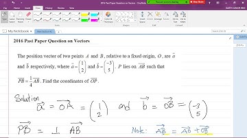 CSEC Additional Mathematics - Section 2: Vectors - 2016 Vectors Question