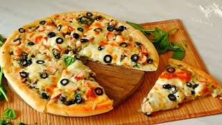 Белая Пицца Бешамель. Домашняя пицца в духовке, простой рецепт теста для пиццы