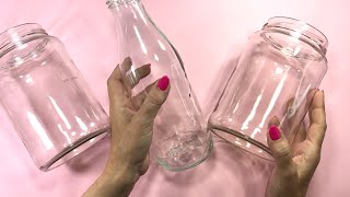 Dos frascos y una botella de Cristal / Maravillas del reciclaje