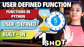 User Defined Functions - in PYTHON | What is Function & its Types | Master Class 12 CS