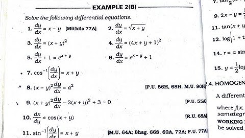 Example 2B / Q.n. 1- 8 || Differential equation || ex 2B ||  lalji prasad solution