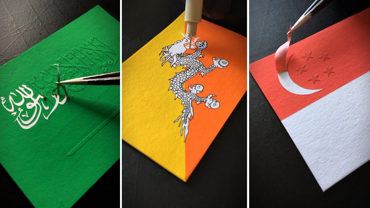 ASIAN Flags Drawing Collection 🌏 PART 2