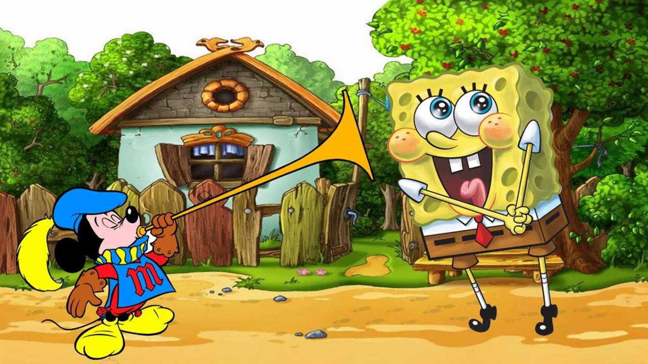 Mickey Mouse and Spongebob Squarepants ! Mickey Mouse Clubhouse Coloring Pages - YouTube